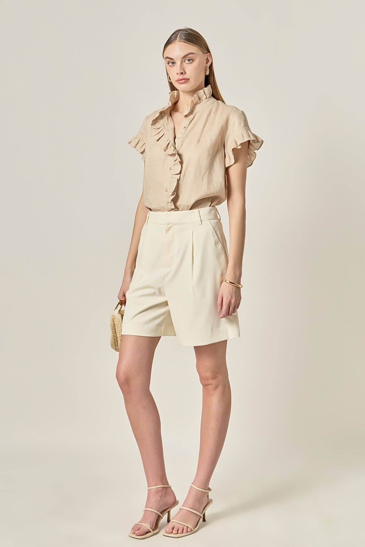 Lucy Linen Ruffle Shirt