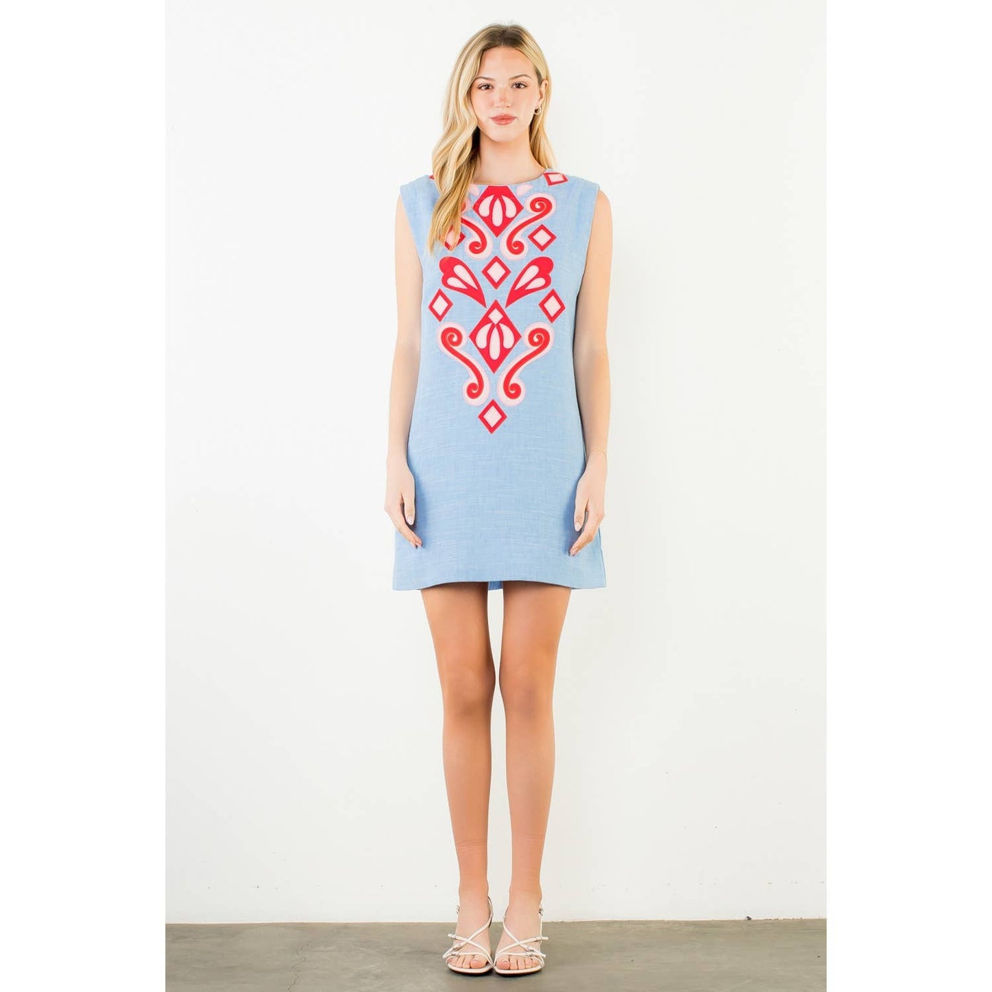 Allie Sleeveless Embroidery Detail Dress