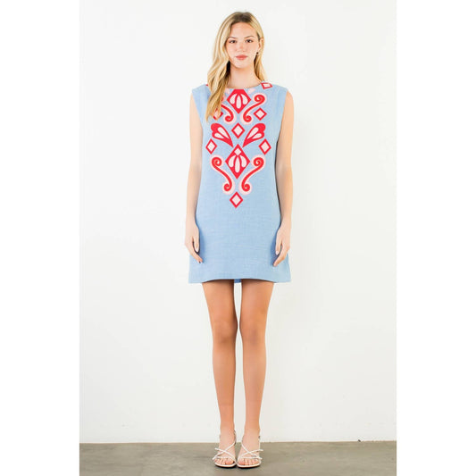 Allie Sleeveless Embroidery Detail Dress