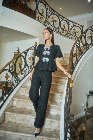 Arielle Jacquard Bow Top