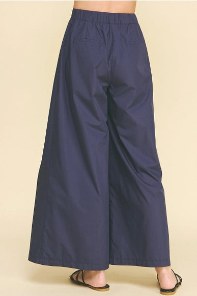 Solid Poplin Wide Pant