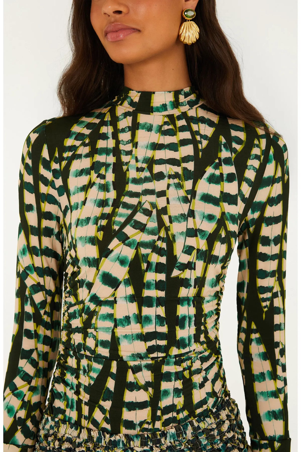 Striped Leaves Blouse