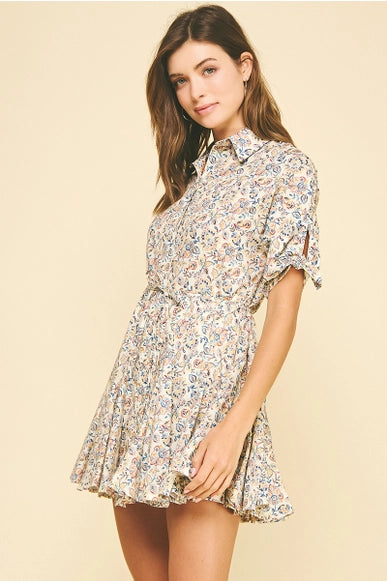 Floral Button Down Mini Dress