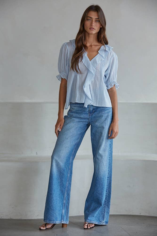 Lillie Buttondown V-Neck Top