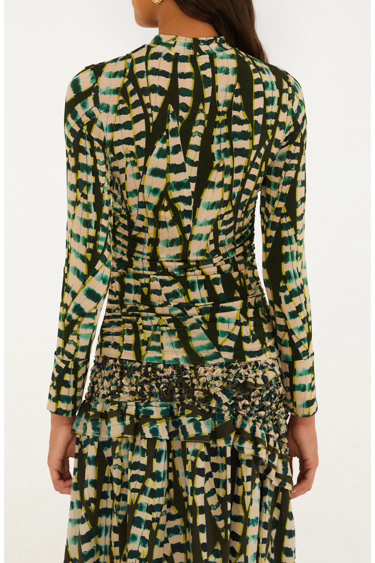 Striped Leaves Blouse