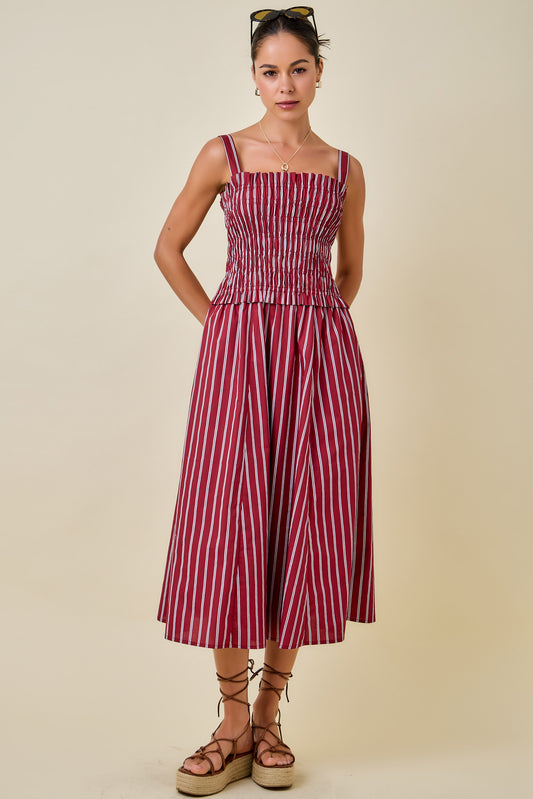 Winnie Striped Midi Dress