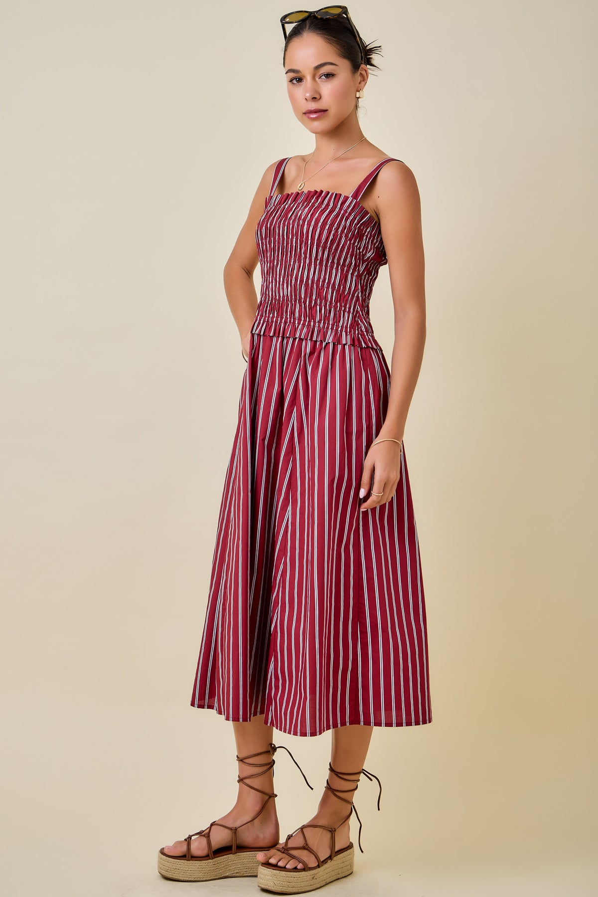 Winnie Striped Midi Dress