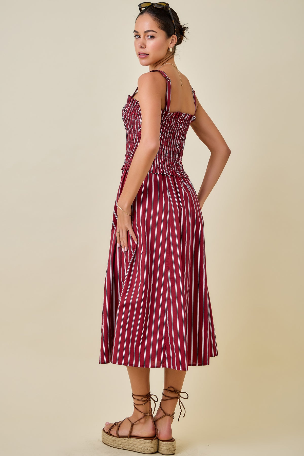 Winnie Striped Midi Dress