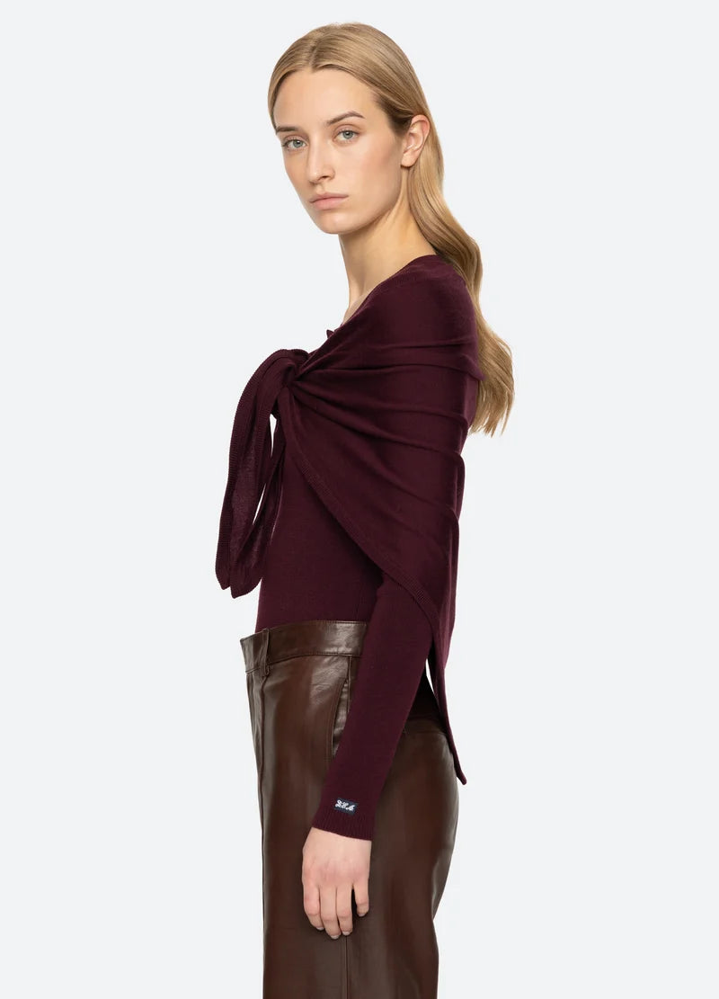 Jane Arglye Henley Sweater W/ Scarf