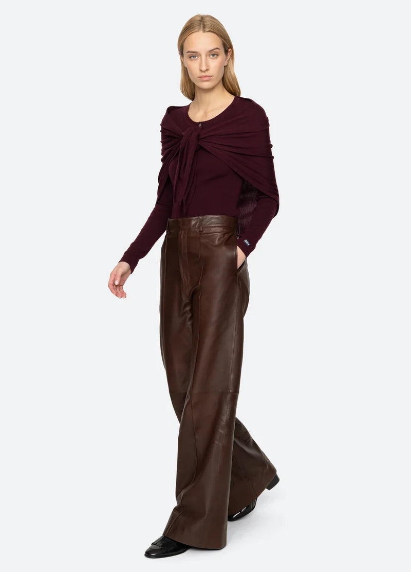 Jane Arglye Henley Sweater W/ Scarf
