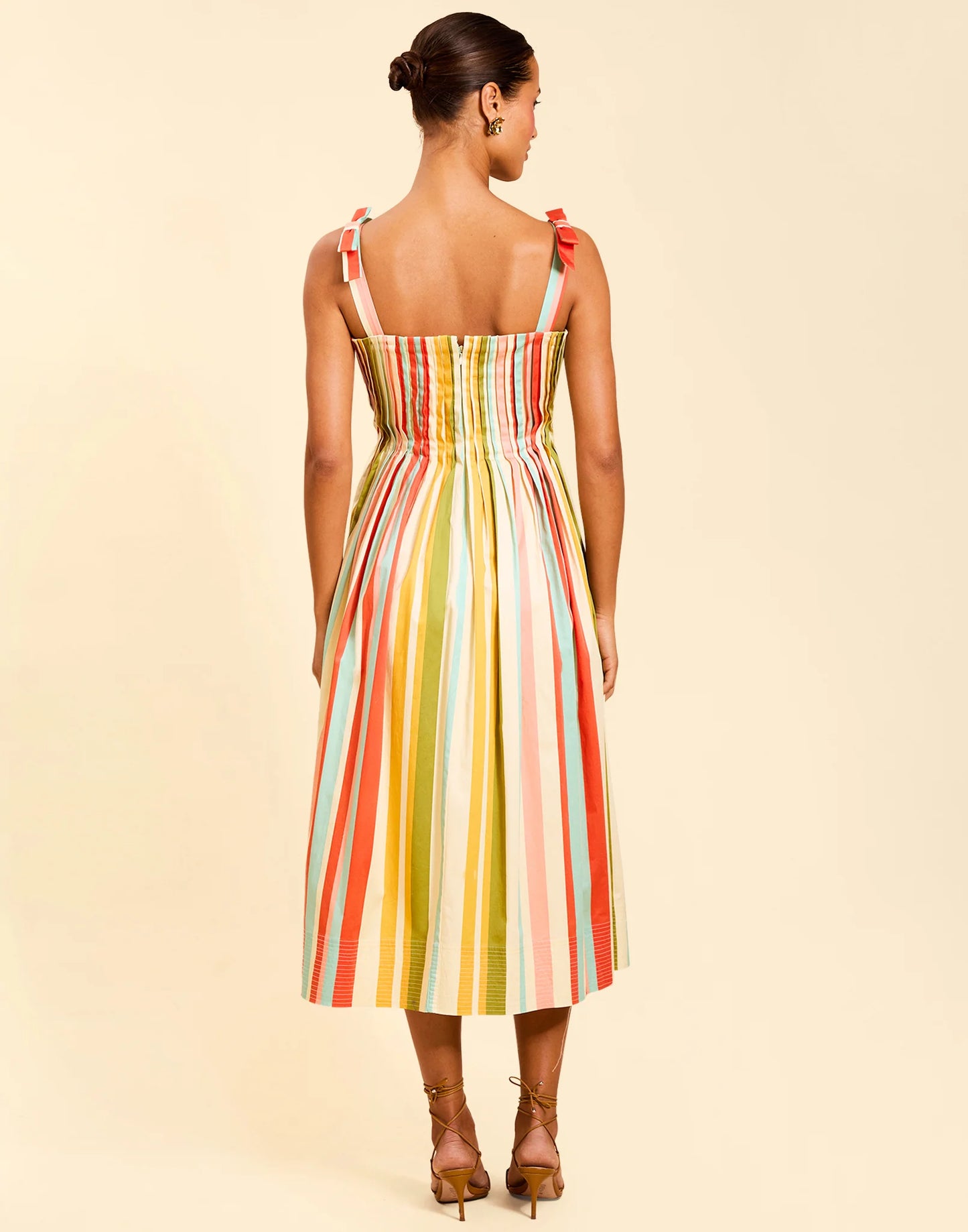 Anais Pintucked Midi Dress
