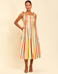 Anais Pintucked Midi Dress