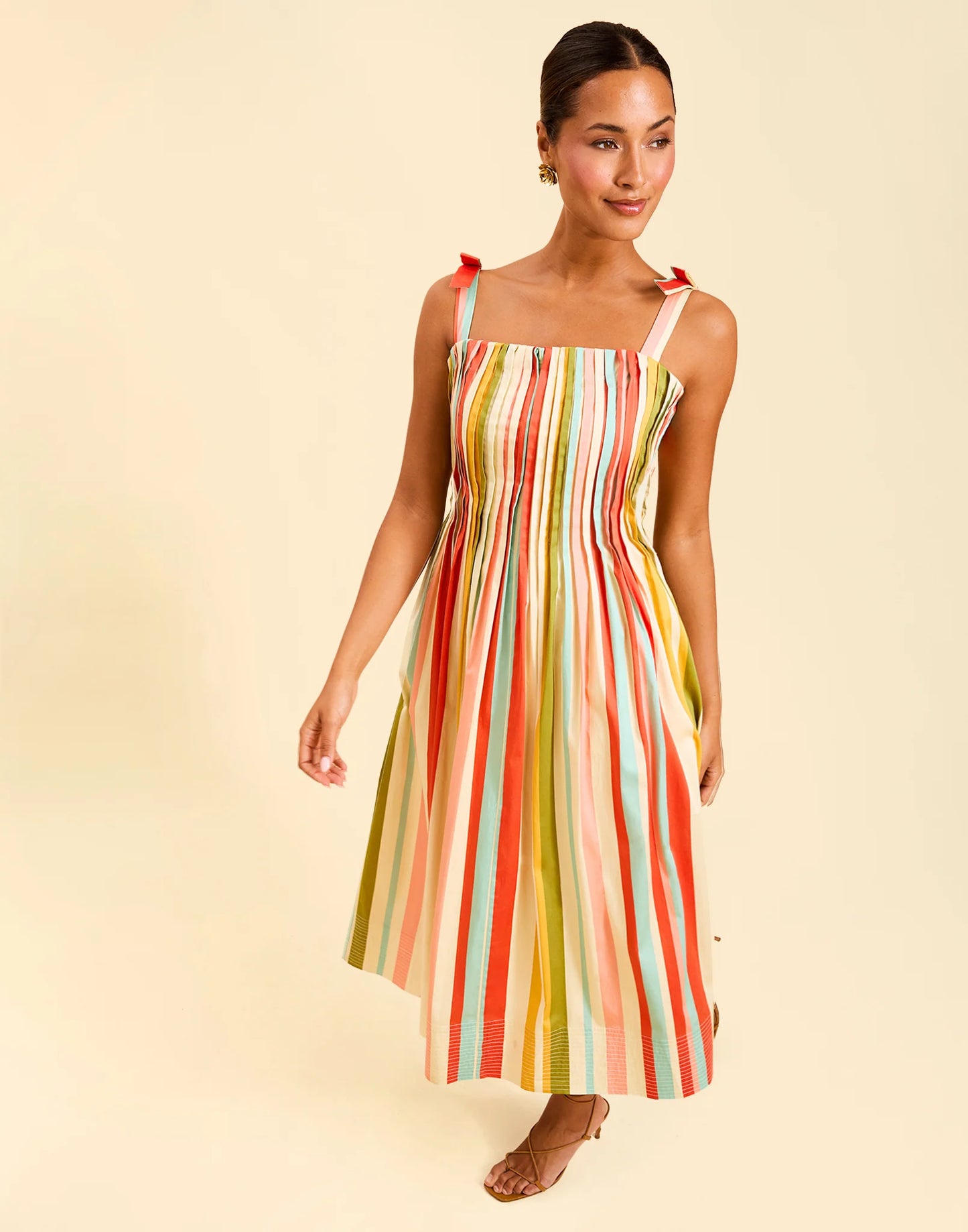 Anais Pintucked Midi Dress