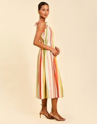 Anais Pintucked Midi Dress