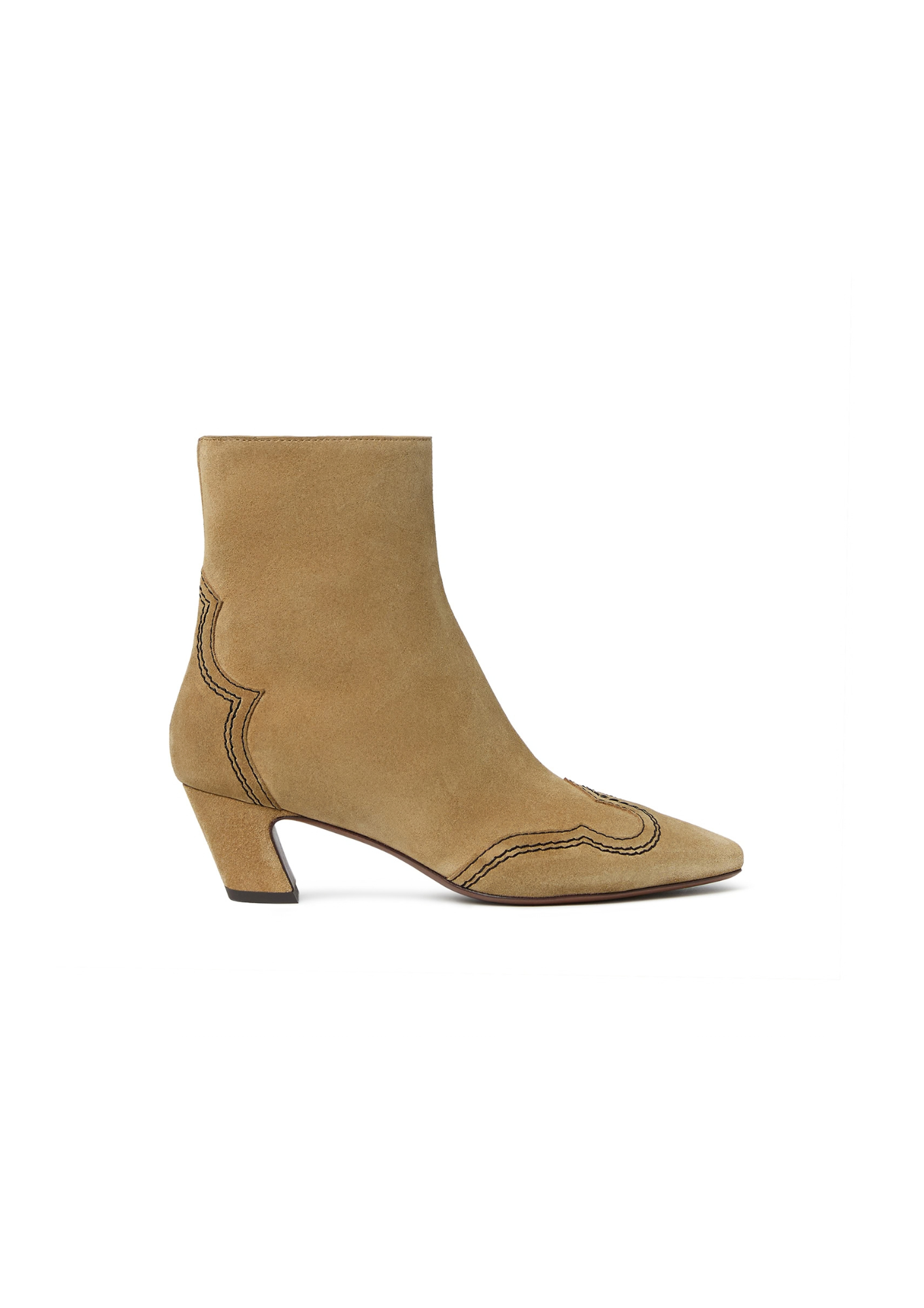 Aspen Embroidered Kicked Heel Ankle Boot