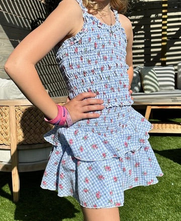 Roxi Girls Blue Rose Skirt