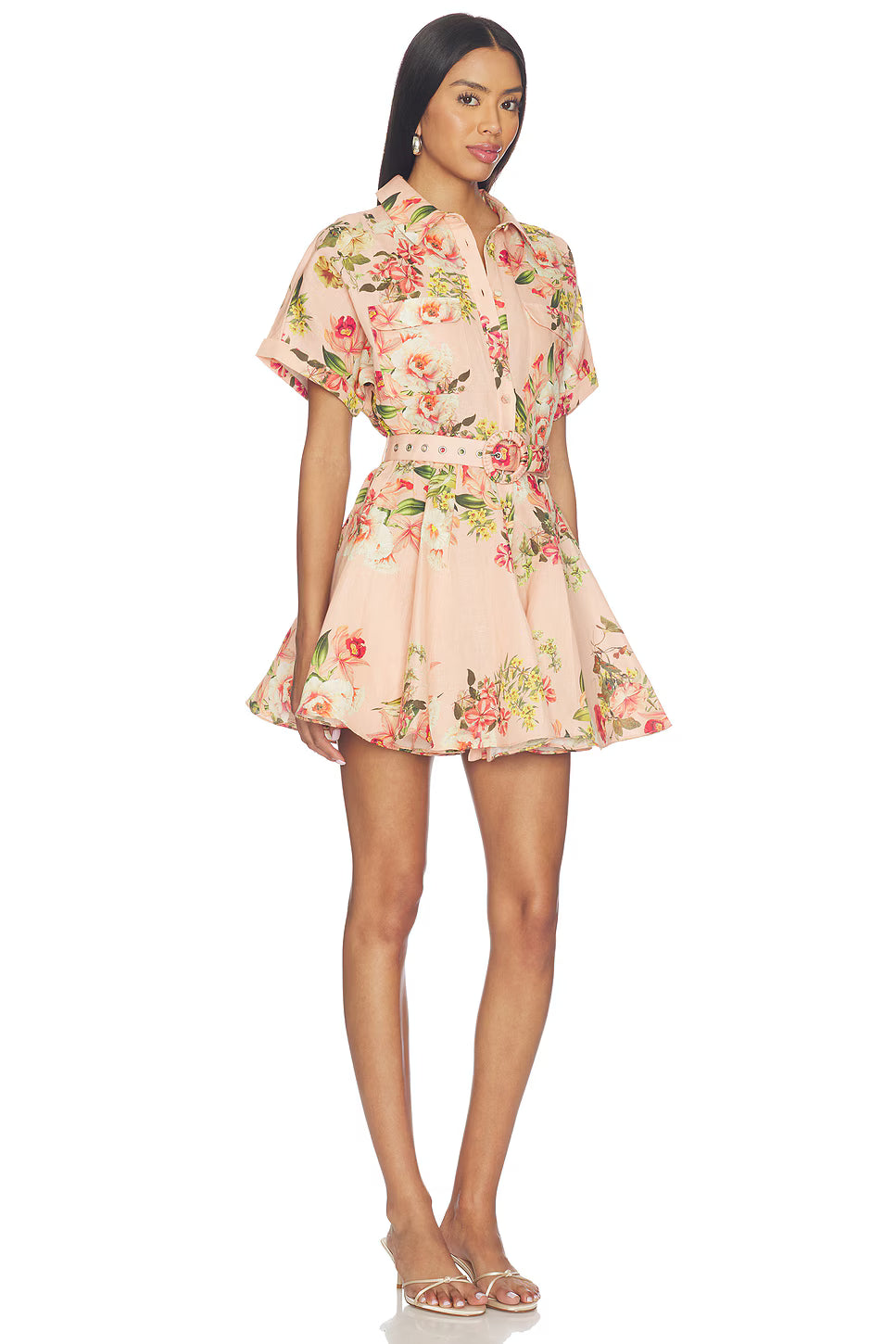 Short Dress With Buckle Belt