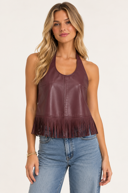 Nell Sleeveless Fringe Tank