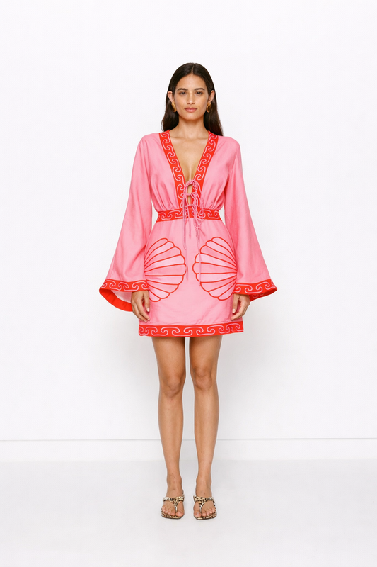 wolf gang pink dress Sunmor Knit Maxi Dress - Candy