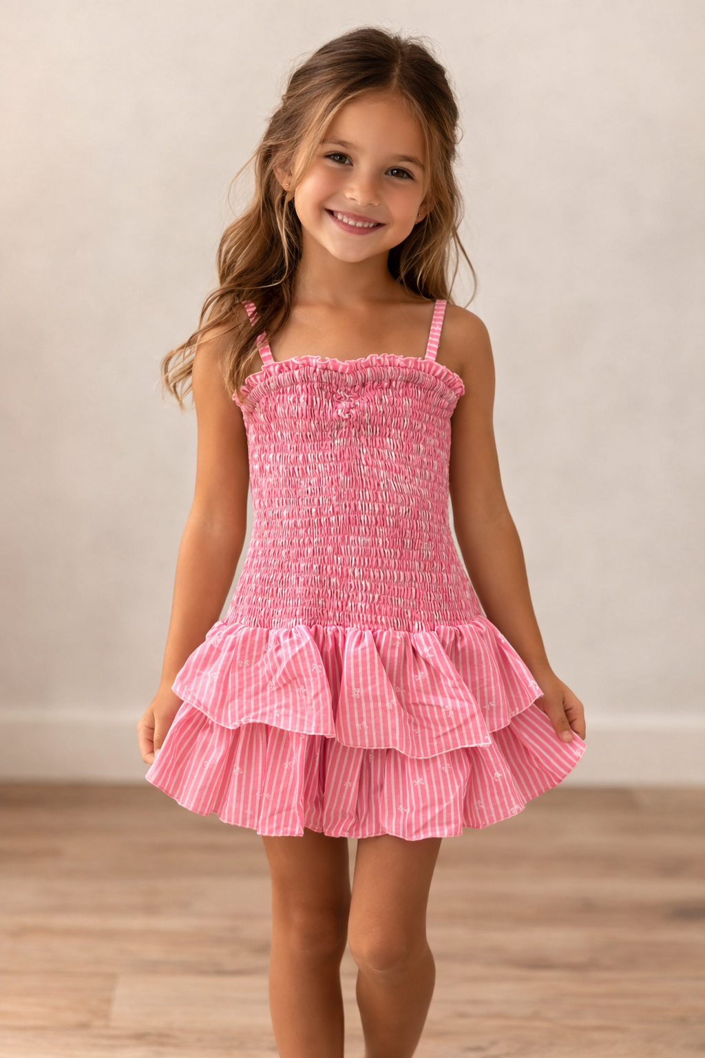Lola Girls Pink Stripe Dress