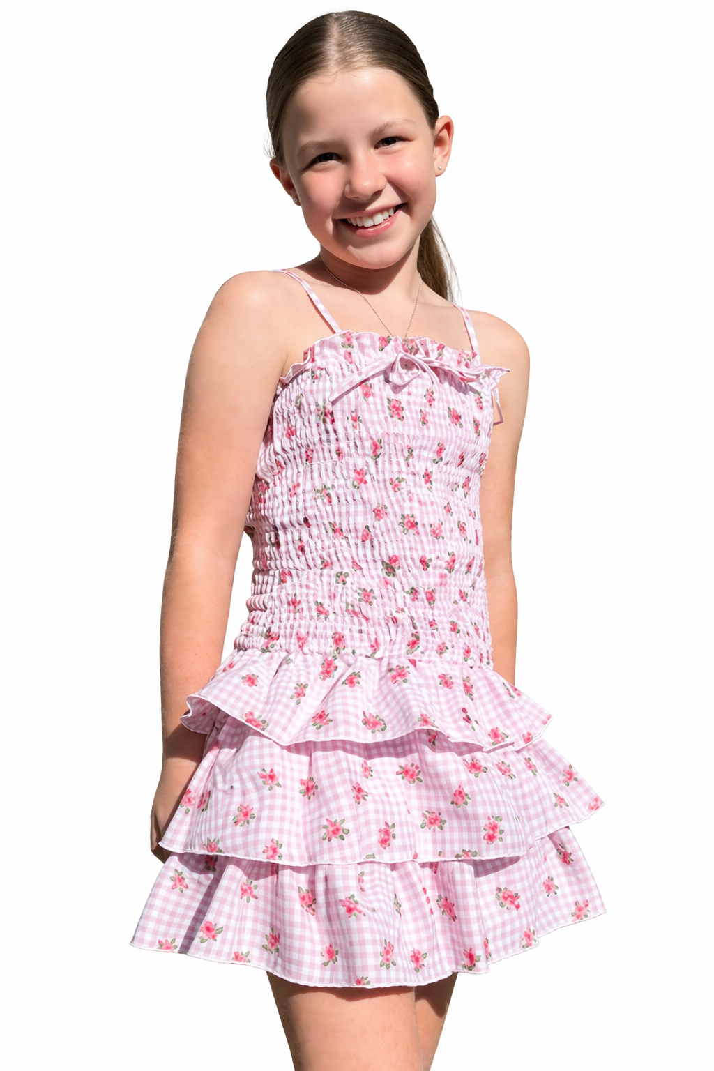 Maddie Girls Pink Rose Dress