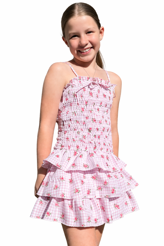 Maddie Girls Pink Rose Dress