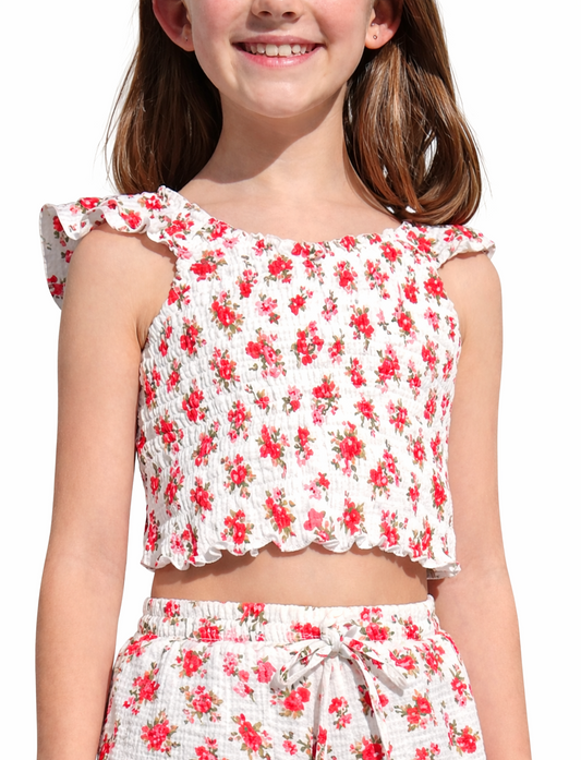 Kate Girls White Rose Top