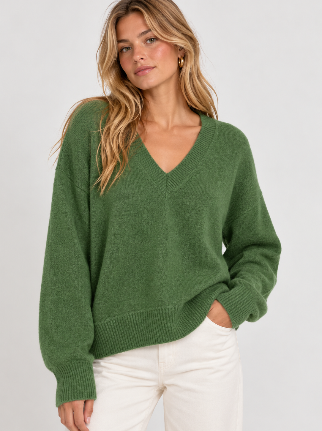 Custom Cashmere VNeck Sweater