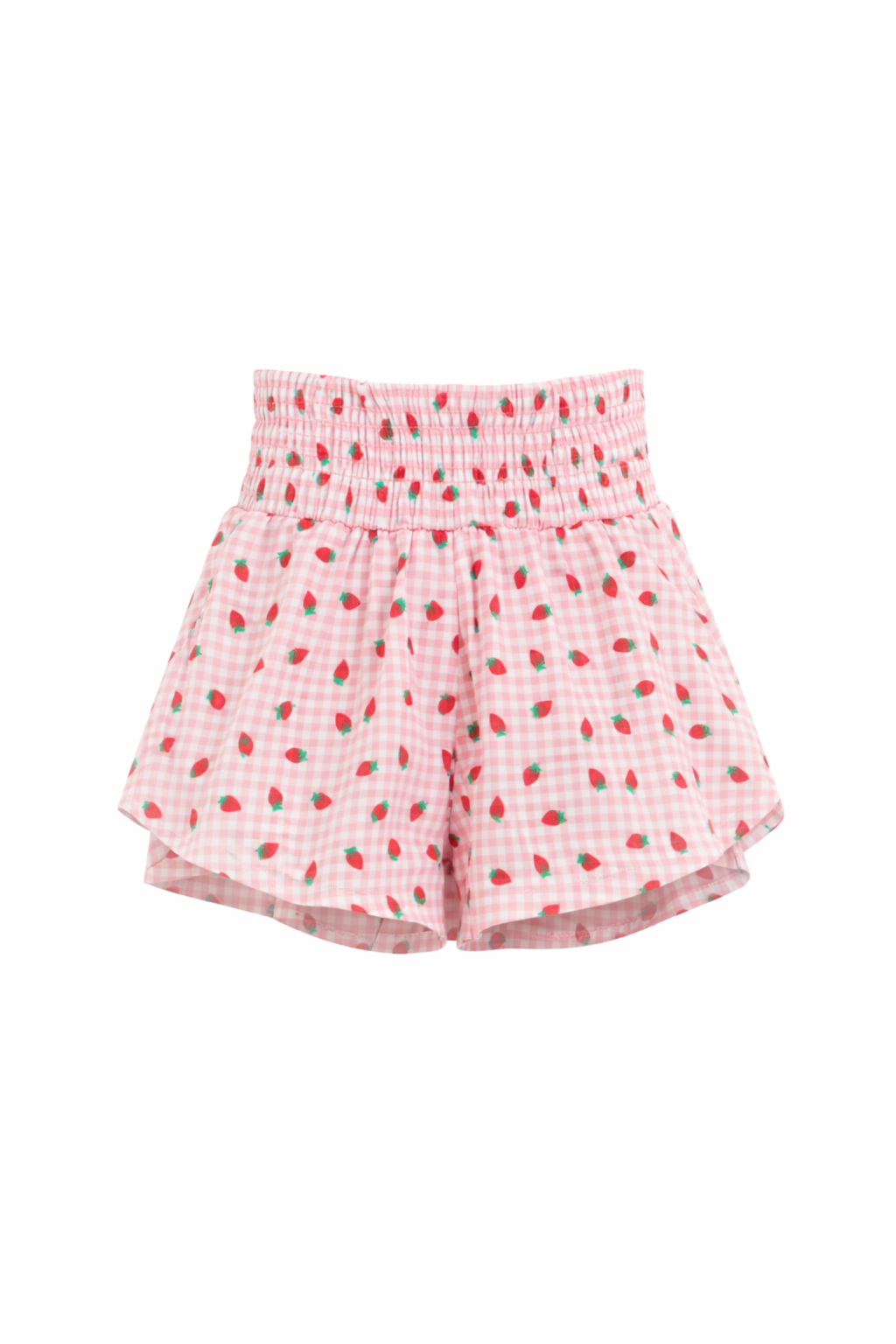 Kelly Gingham Strawberry Printed Sporty Skort