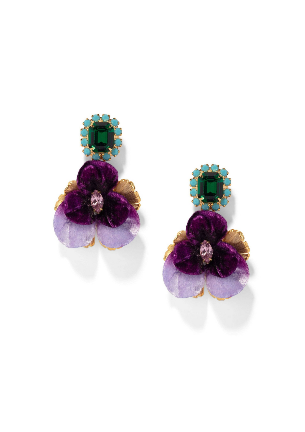 Emerald Pansy Earring
