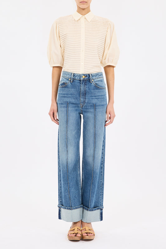 The Genevieve Stretch Pintuck Jean