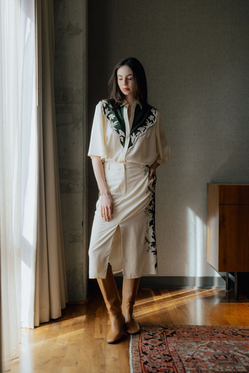 August Embroidery Button Down Shirt