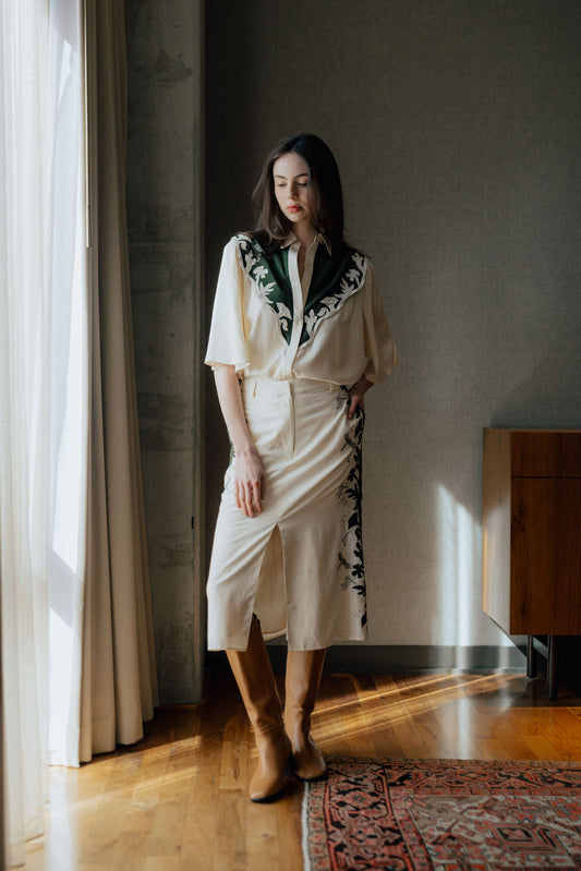 August Embroidery Button Down Shirt