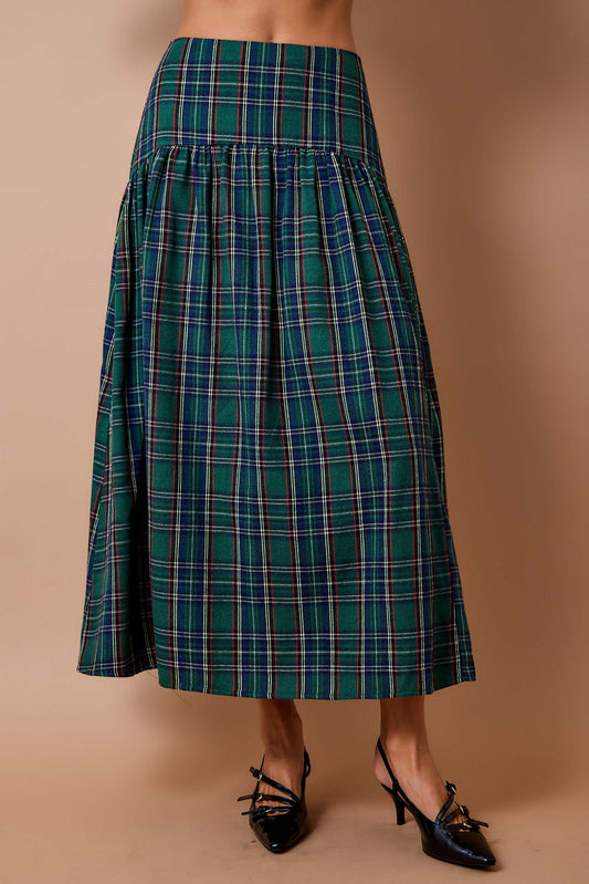 Poppy Christmas Plaid Maxi Skirt