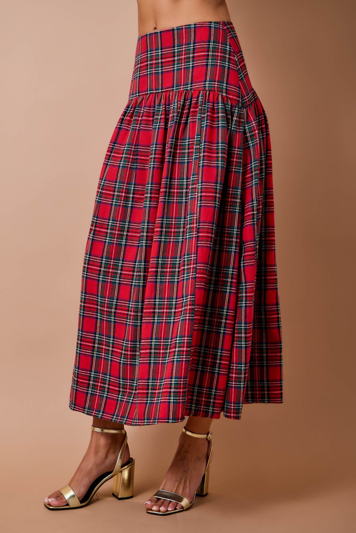 Poppy Christmas Plaid Maxi Skirt