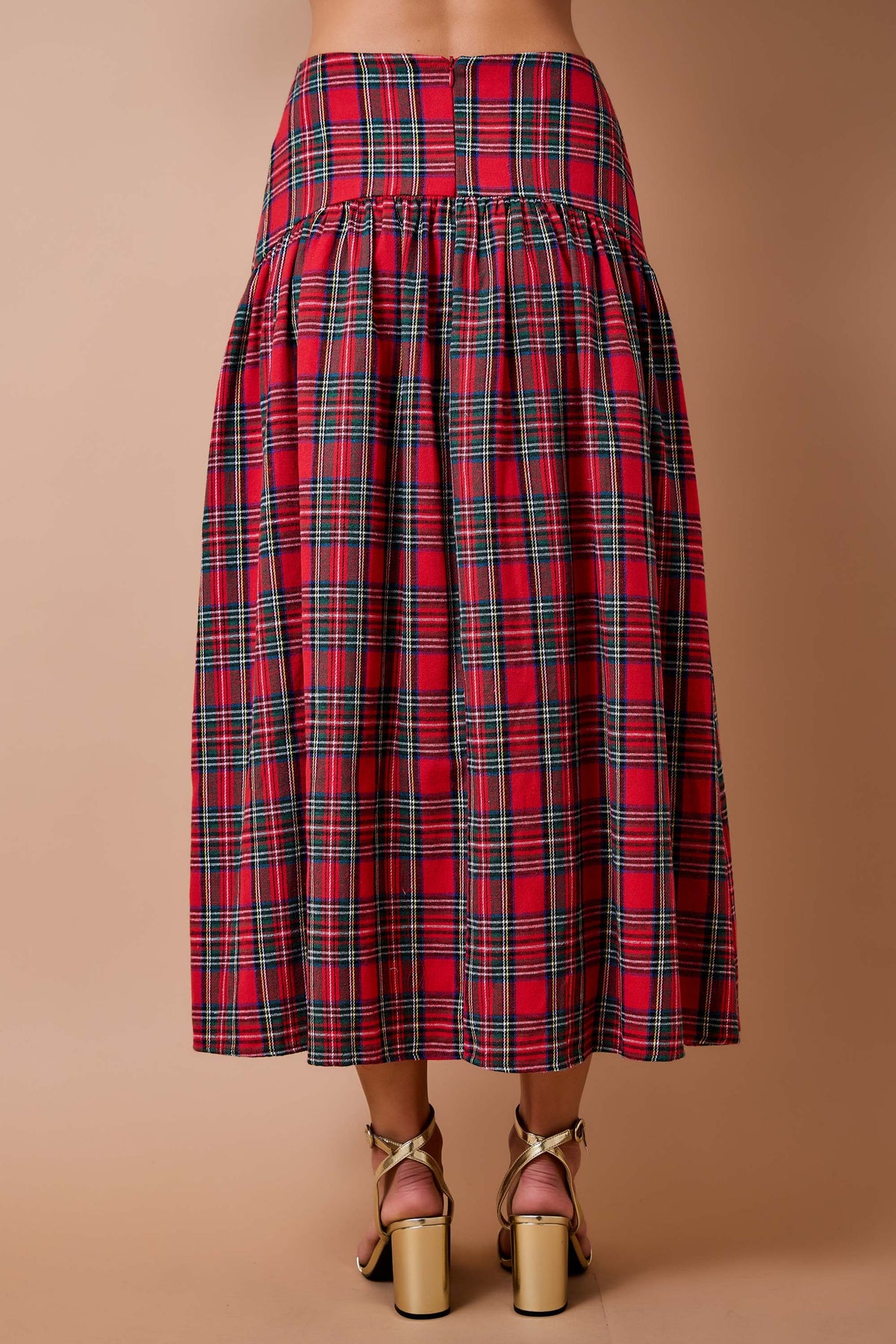 Poppy Christmas Plaid Maxi Skirt