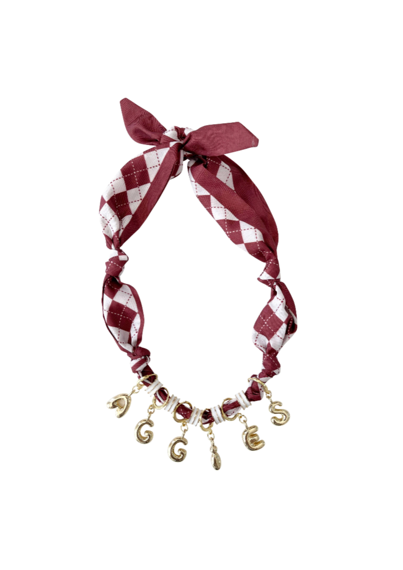 Game Day Bubble Letter Scarf Necklace 