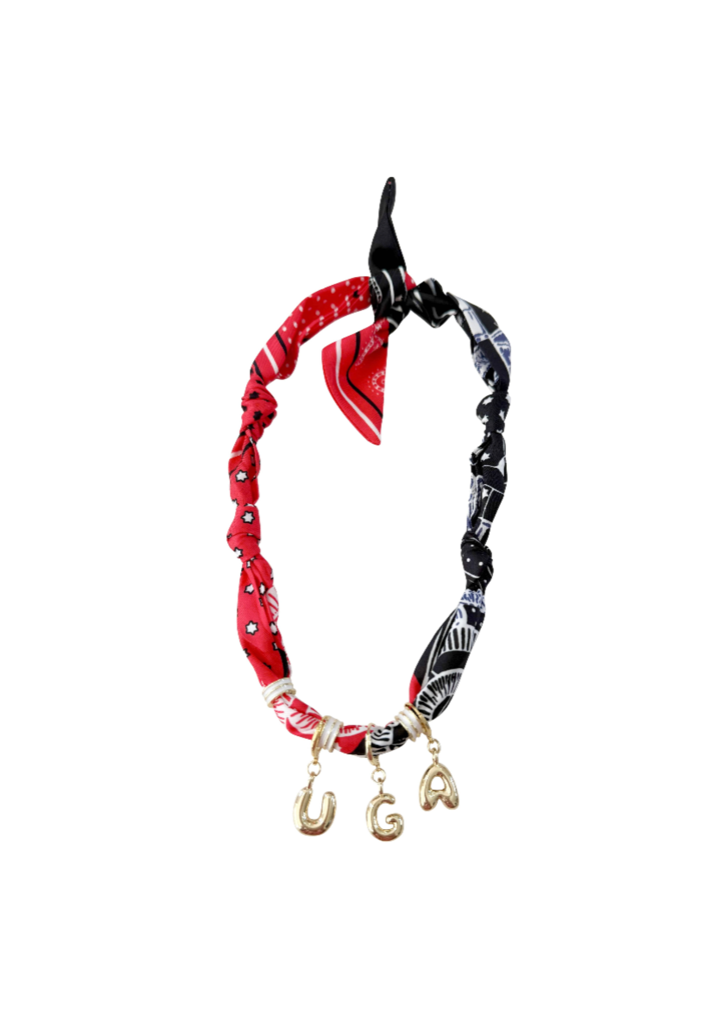 Game Day Bubble Letter Scarf Necklace 