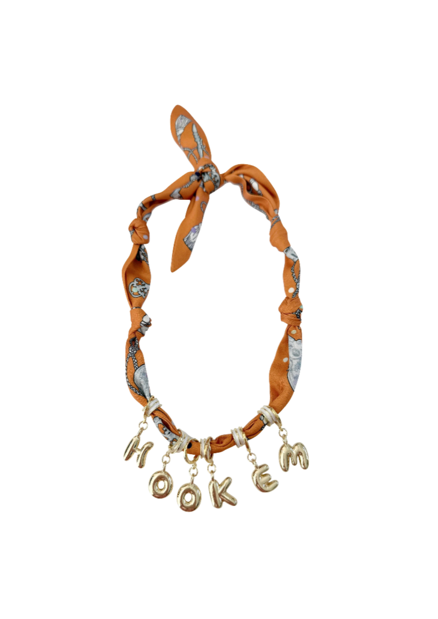 Game Day Bubble Letter Scarf Necklace 