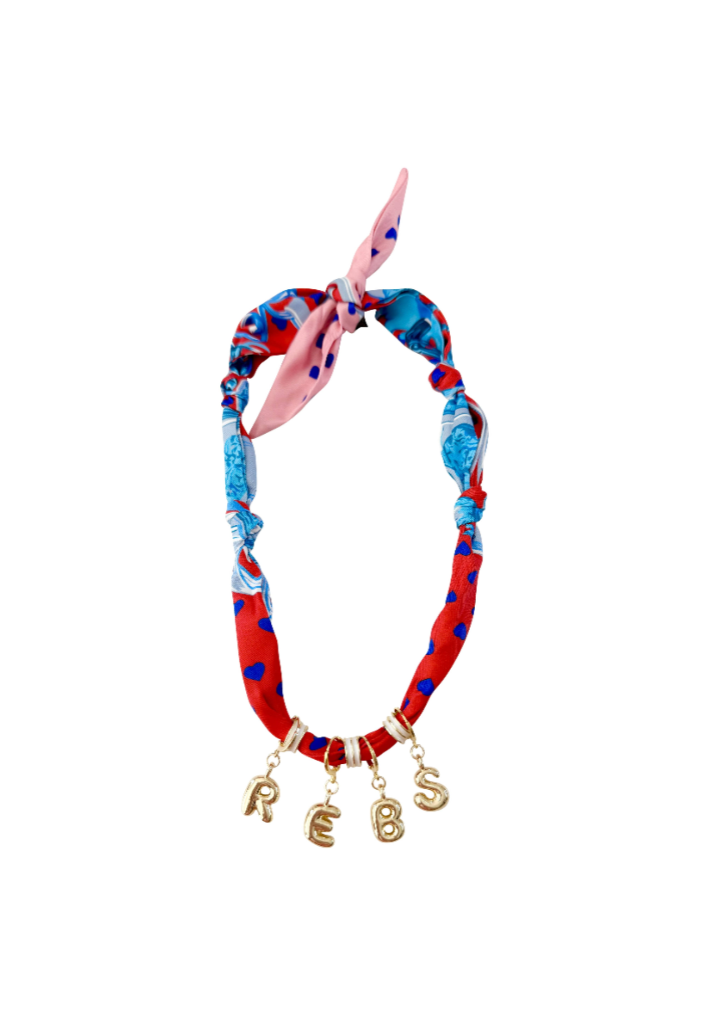 Game Day Bubble Letter Scarf Necklace 