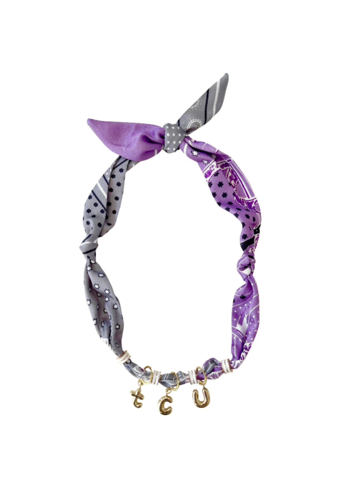 Game Day Bubble Letter Scarf Necklace 
