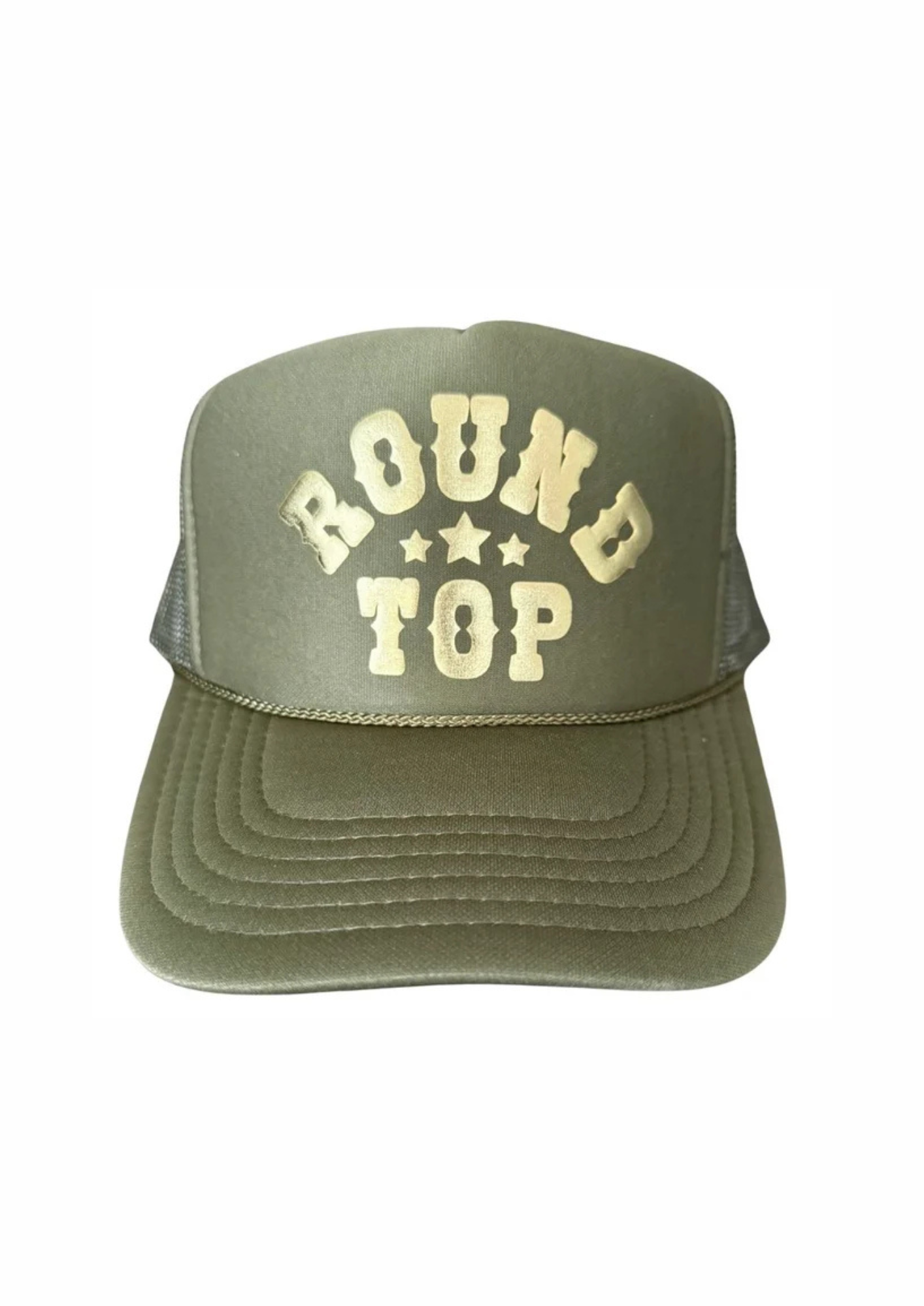 Round Top Trucker Hat - Retro Print