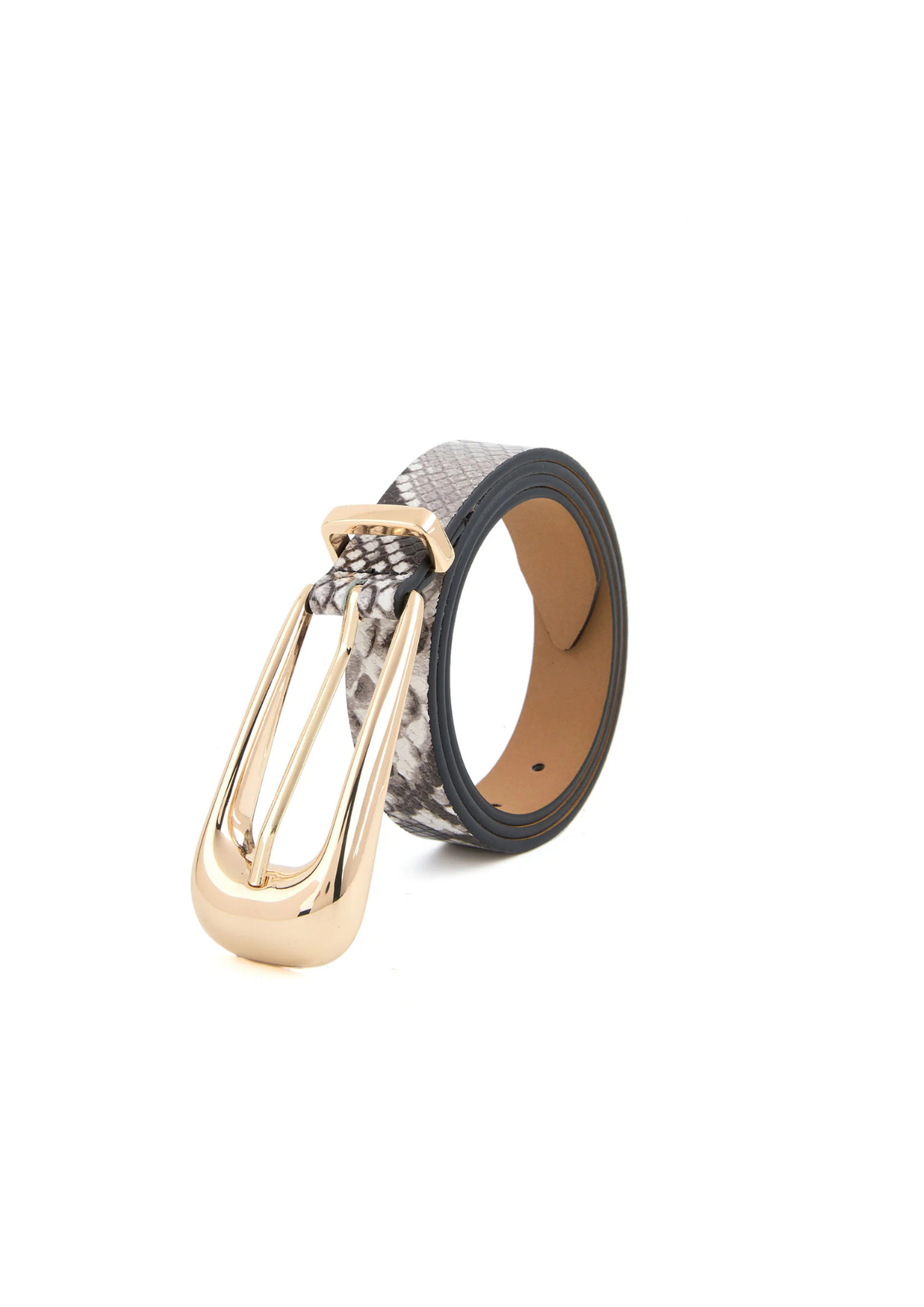 Grey Snake Signature Buckle Belt