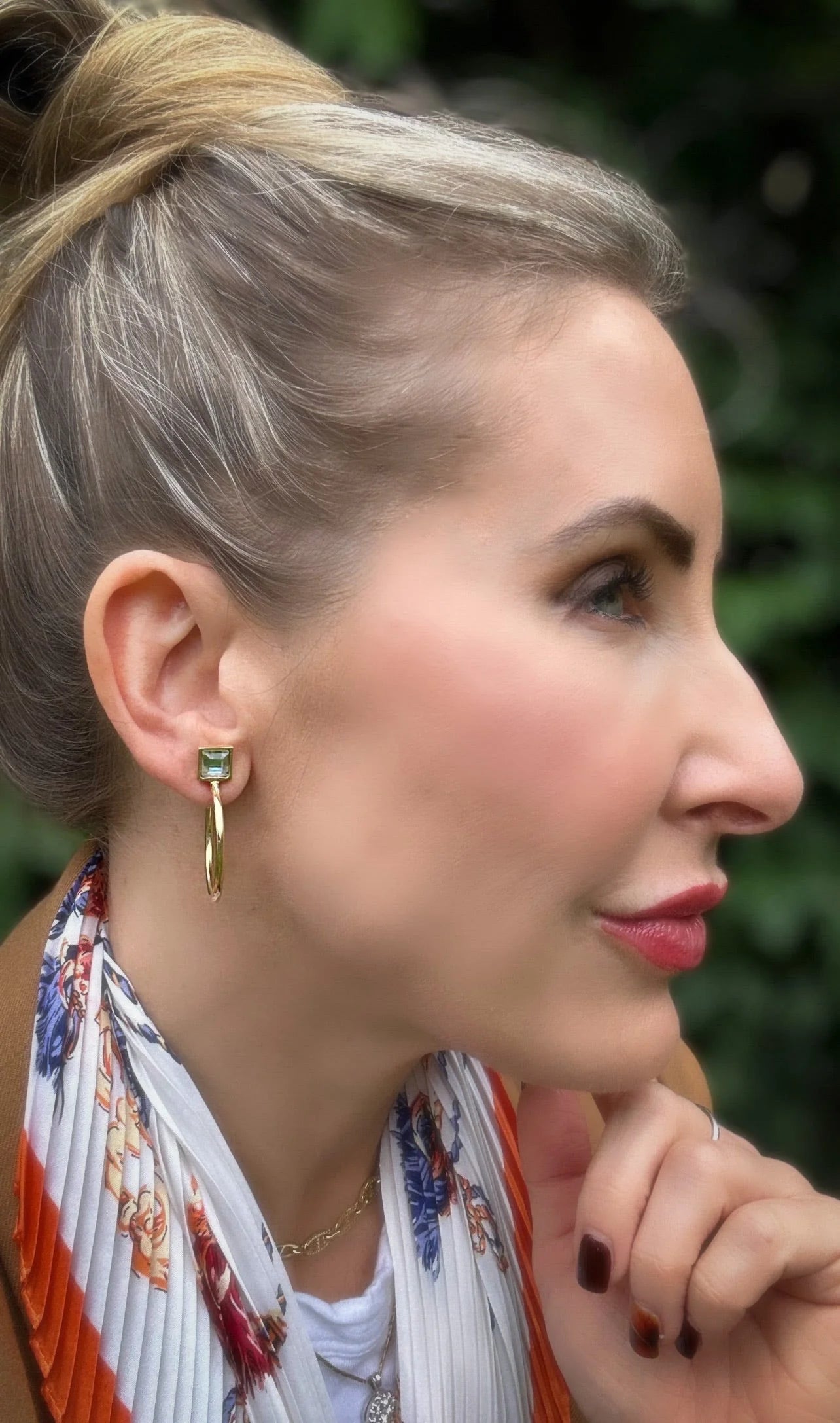 Mini Skinny Crystal Hoops 1"
