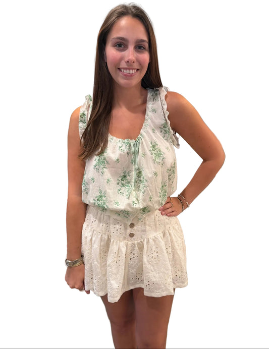 Mila Eyelet Ruffled Skort