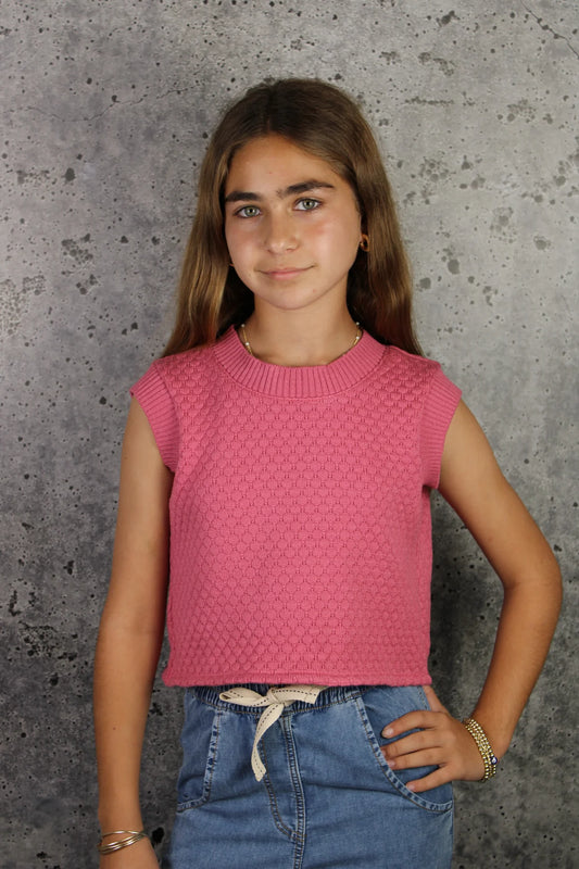 Girls Knit Tie Back Top