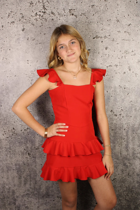 Girls Tiered Ruffle Dress