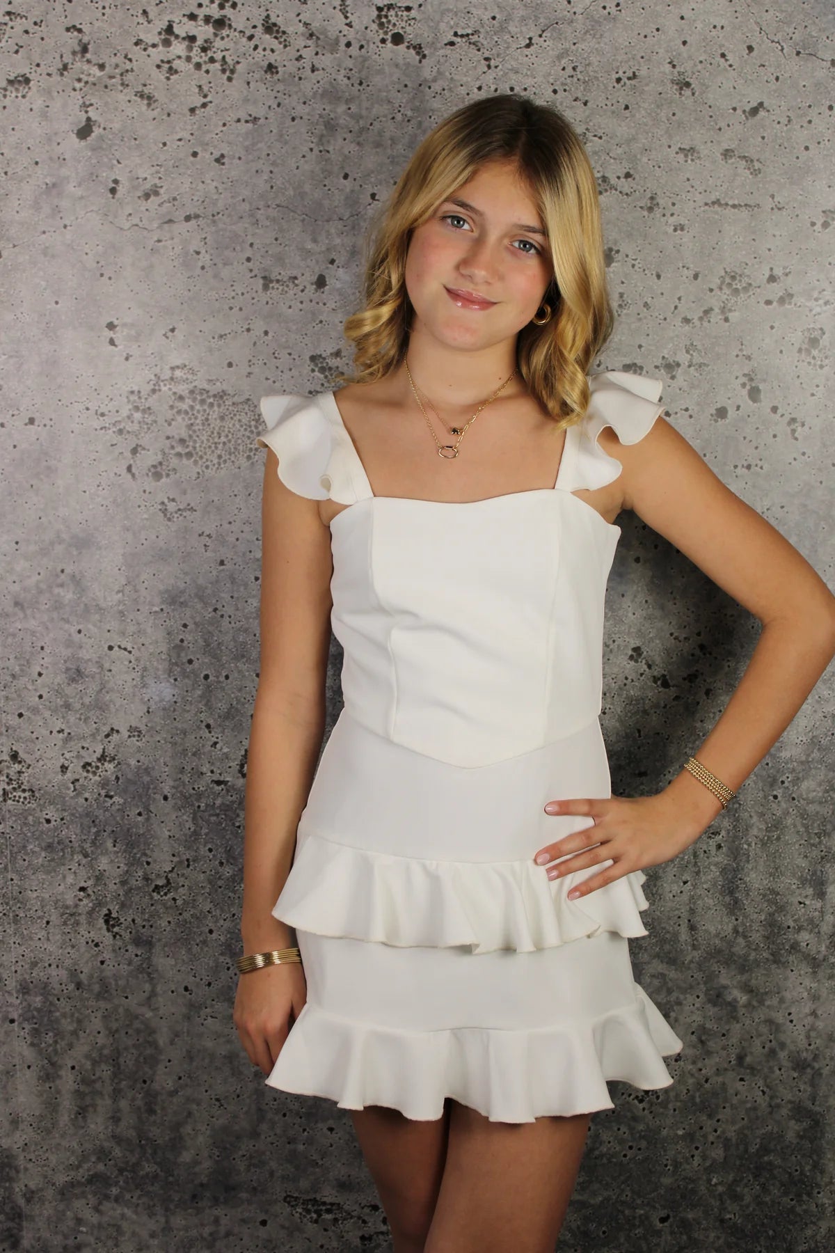 Girls Tiered Ruffle Dress