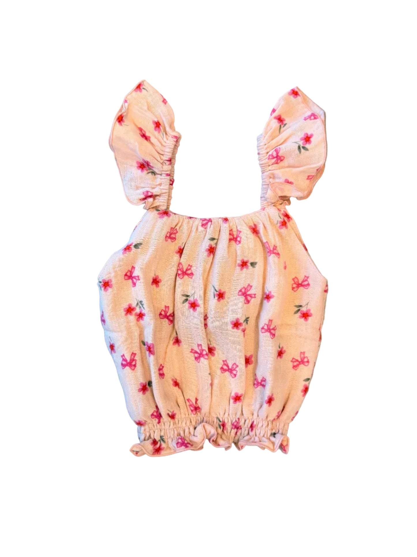 Mary Girls Frill Sleeve Top