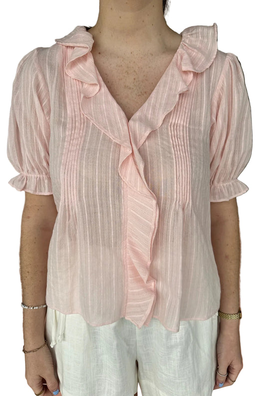 Lillie Buttondown V-Neck Top